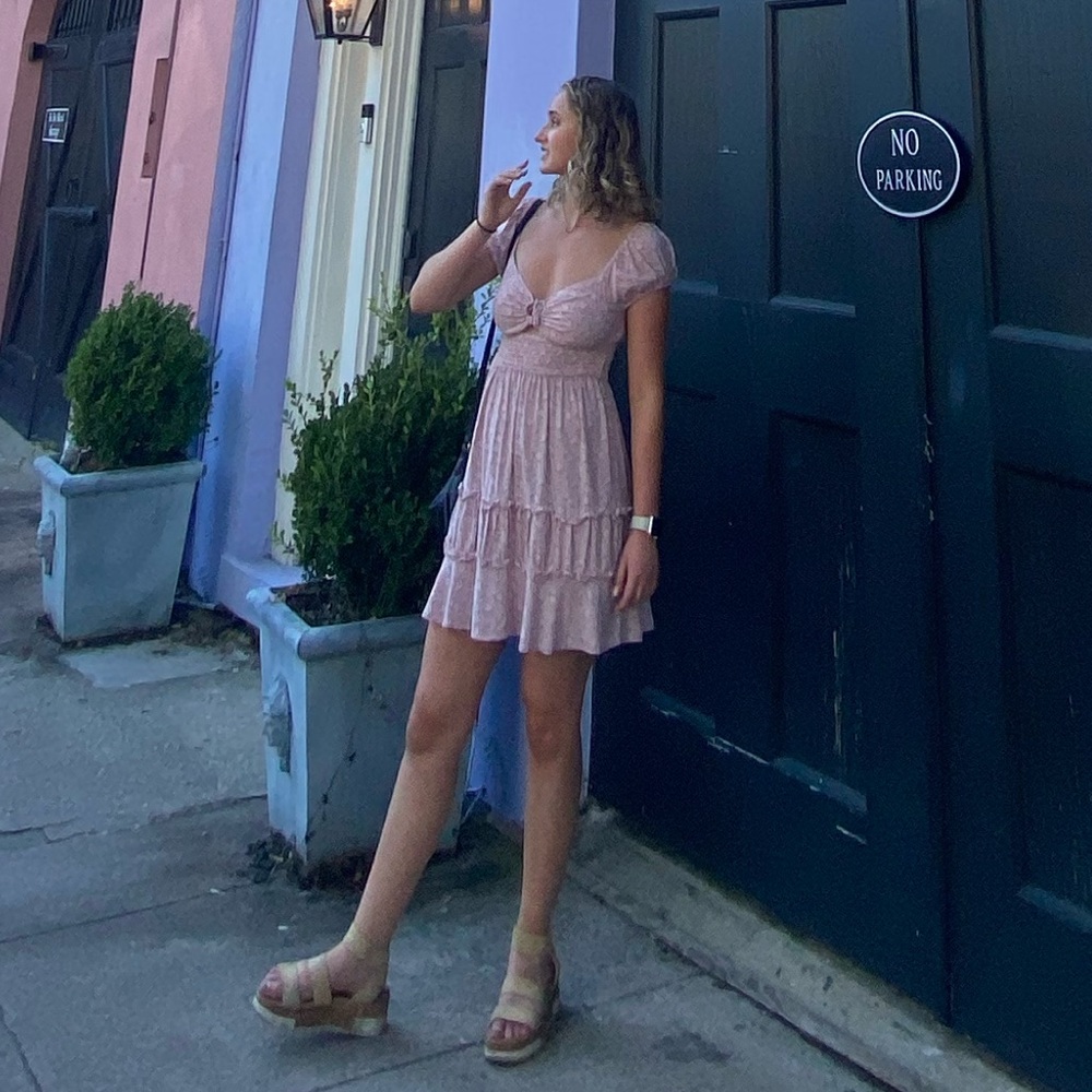 Pink floral sundress